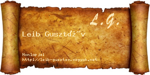 Leib Gusztáv névjegykártya
